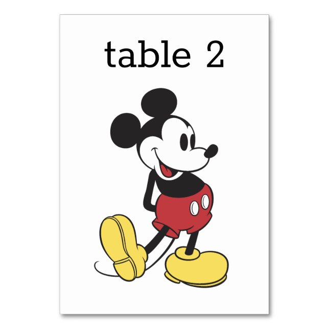 Mickey Mouse Baby Shower Table Number (Front)