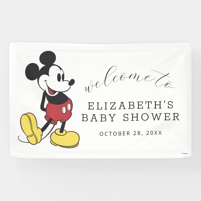 Mickey Mouse Baby Shower Welcome Banner (Horizontal)