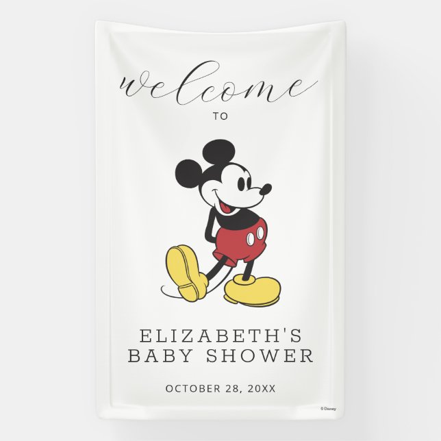 Mickey Mouse Baby Shower Welcome Banner (Vertical)