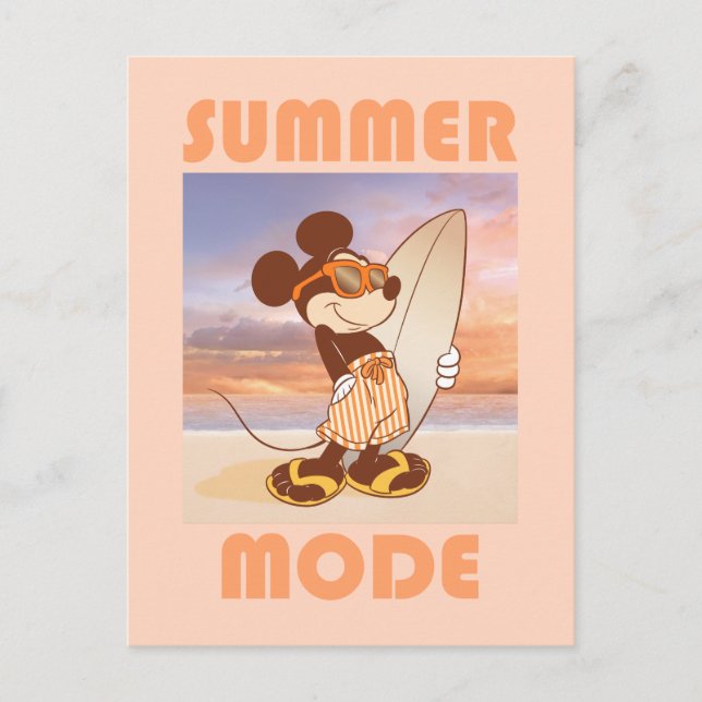 Mickey Mouse | Beach Summer Mode Postcard (Front)