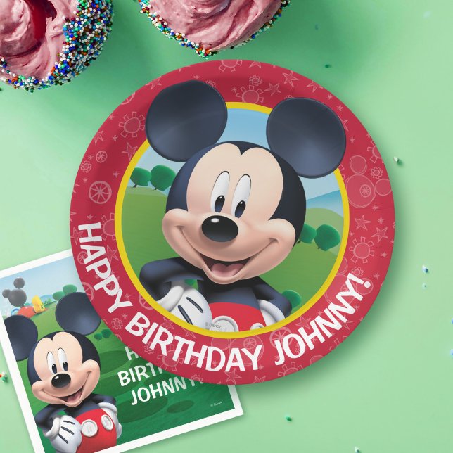 Mickey Mouse Birthday Paper Plate (Plate on table)