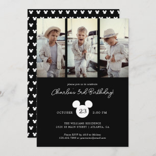 Mickey Mouse Birthday Photo Collage Invitation