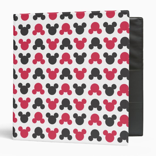 Mickey Mouse | Black and Red Pattern Binder (Front/Inside)