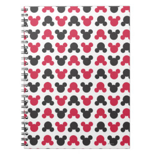 Mickey Mouse   Black and Red Pattern Notebook