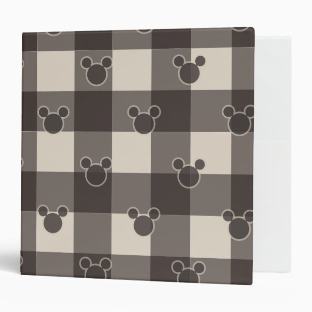 Mickey Mouse | Brown Plaid Pattern Binder (Front/Inside)
