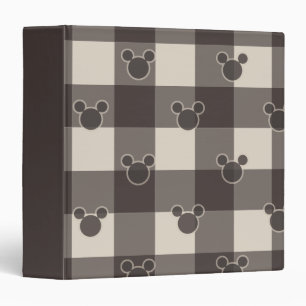 Mickey Mouse   Brown Plaid Pattern Binder