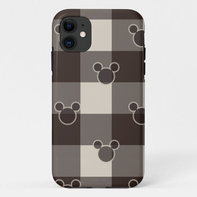 Mickey Mouse | Brown Plaid Pattern Case-Mate iPhone Case (Back)
