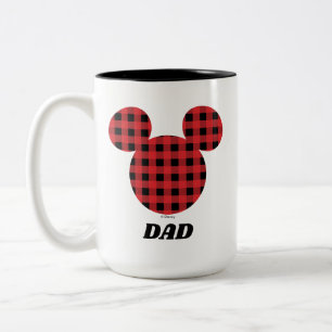 Mickey Mouse Buffalo Plaid Dad Two-Tone Coffee Mug