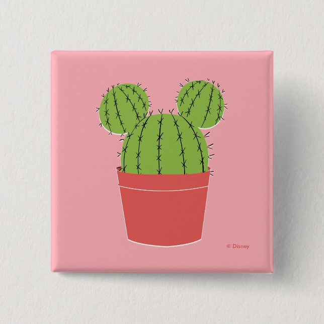 Mickey Mouse Cactus Icon 2 Inch Square Button (Front)