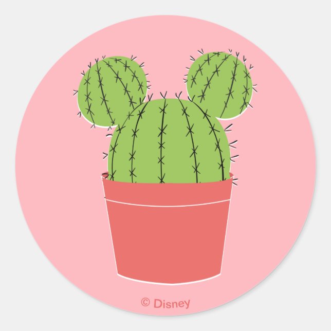 Mickey Mouse Cactus Icon Classic Round Sticker (Front)