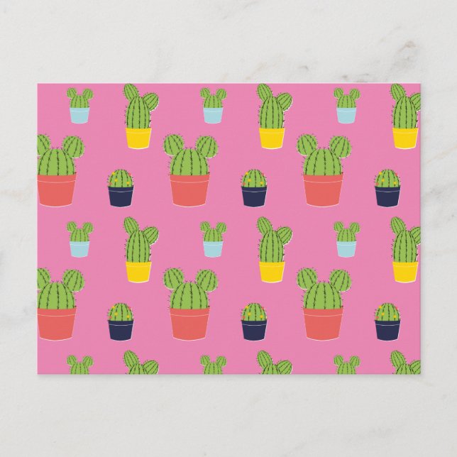 Mickey Mouse Cactus Icon Pattern Postcard (Front)