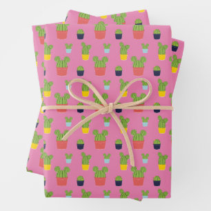 Mickey Mouse Cactus Icon Pattern Wrapping Paper Sheet
