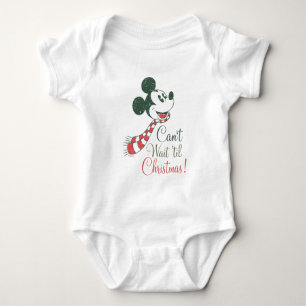 Mickey Mouse   Can't Wait 'til Christmas! Baby Bodysuit