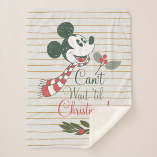 Mickey Mouse   Can't Wait 'til Christmas! Sherpa Blanket