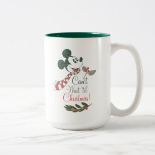 Mickey Mouse   Can't Wait 'til Christmas! Two-Tone Coffee Mug