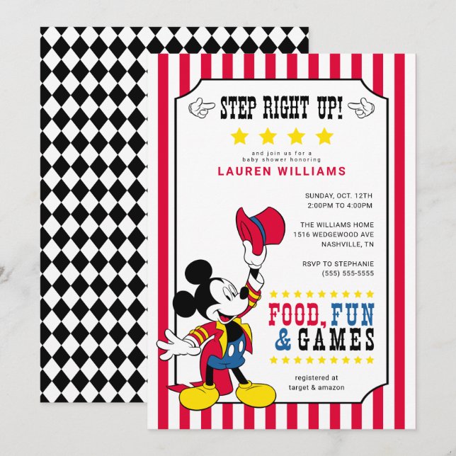 Mickey Mouse | Carnival Baby Shower Invitation (Front/Back)