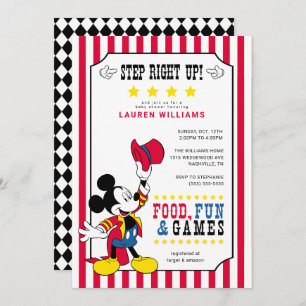Mickey Mouse   Carnival Baby Shower Invitation