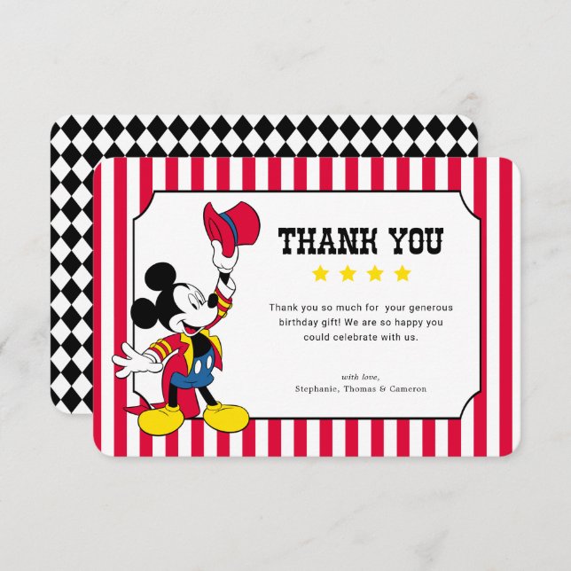 Mickey Mouse | Carnival Birthday Thank You (Front/Back)