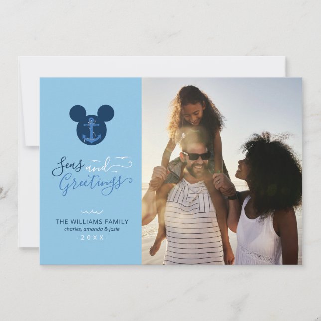 Mickey Mouse | Carte de Noël photo de plage (Devant)