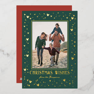 Mickey Mouse Chirstmas Confetti - Family Photo Foil Holiday Card