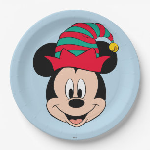 Mickey Mouse Christmas Elf Hat Paper Plate