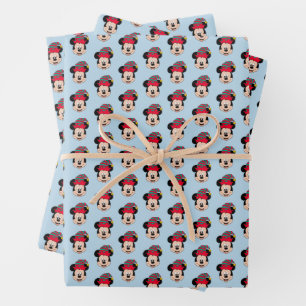 Mickey Mouse   Christmas Elf Hat Wrapping Paper Sheet
