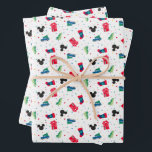 Mickey Mouse | Christmas Icon Pattern Wrapping Paper Sheet<br><div class="desc">Season's Greetings from Mickey Mouse and all his Friends! Celebrate the Holiday's this year with this cute Mickey Mouse Christmas stockings and holly pattern.</div>