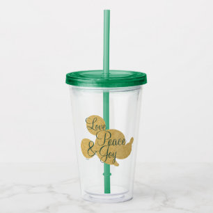 Mickey Mouse   Christmas Love, Peace & Joy Acrylic Tumbler