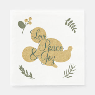 Mickey Mouse Christmas Love, Peace & Joy Napkin