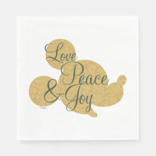 Mickey Mouse Christmas Love, Peace & Joy Napkin