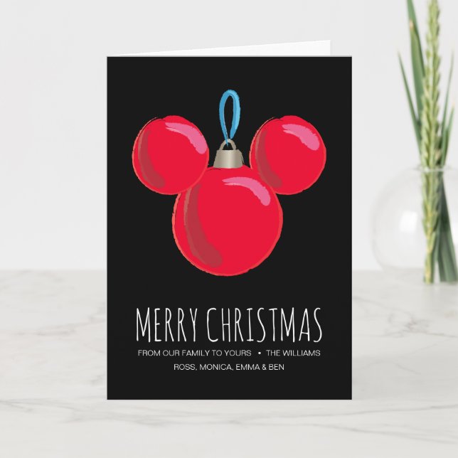 Mickey Mouse Christmas Ornament Holiday Card (Front)