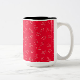 Mickey Mouse   Classic Icon Red Pattern Two-Tone Coffee Mug