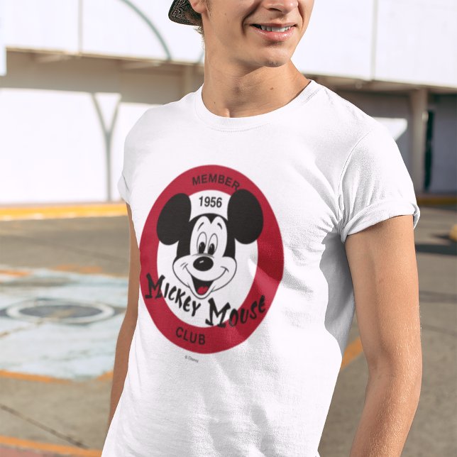 Mickey Mouse Club Retro Logo Design T-Shirt (Person wearing shirt)