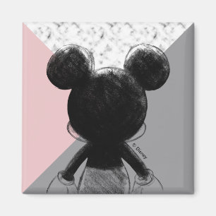 Mickey Mouse Colour Block - Pink Grey Marble Magnet