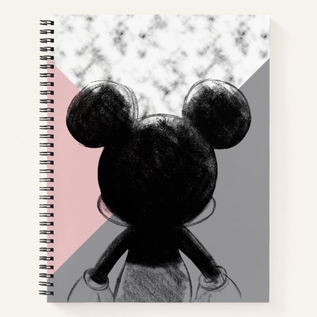 Mickey Mouse | Colour Block - Pink Grey Marble Notebook (Front)