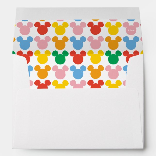 Mickey Mouse | Colourful Repeating Logo Envelope (Back (Bottom))