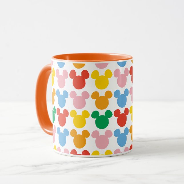 Mickey Mouse | Colourful Repeating Logo Mug (Front Left)