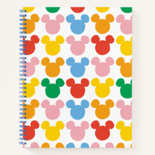 Mickey Mouse   Colourful Repeating Logo Notebook