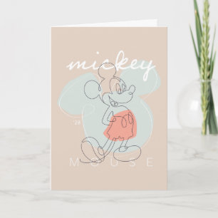 Mickey Mouse Continuous Line Graphic Card