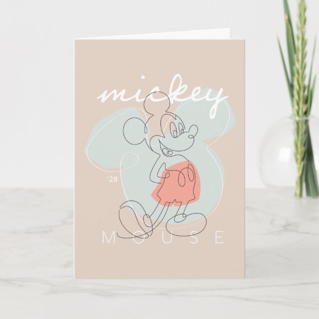 Mickey Mouse Continuous Line Graphic Card (Front)