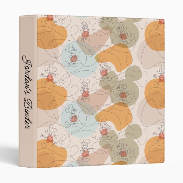 Mickey Mouse Continuous Line Pattern Binder (Front/Spine)