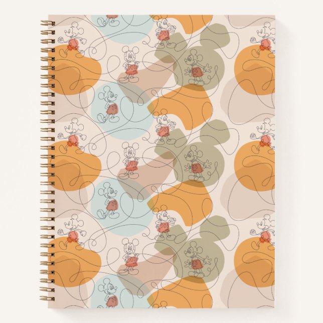 Mickey Mouse Continuous Line Pattern Notebook (Front)