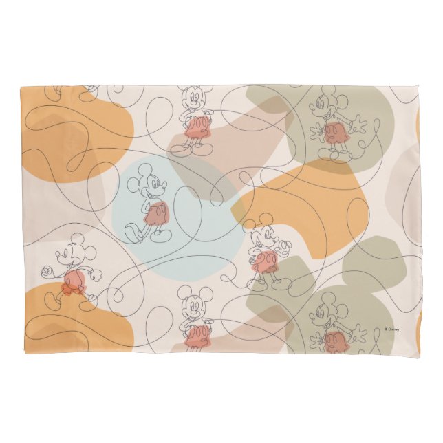 Mickey Mouse Continuous Line Pattern Pillowcase (Front)