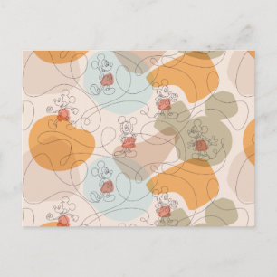 Mickey Mouse Continuous Line Pattern Postcard