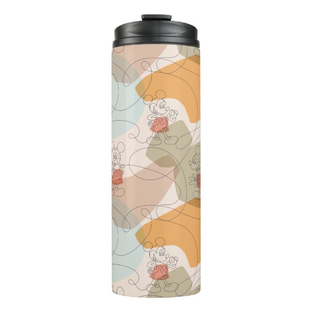 Mickey Mouse Continuous Line Pattern Thermal Tumbler (Front)