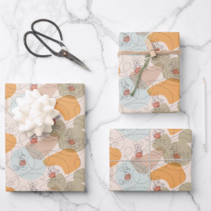 Mickey Mouse Continuous Line Pattern Wrapping Paper Sheet