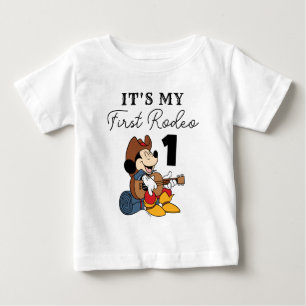 Mickey Mouse   Cowboy Rodeo Birthday Baby T-Shirt