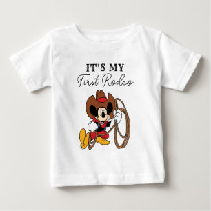 Mickey Mouse   Cowboy Rodeo Birthday Baby T-Shirt