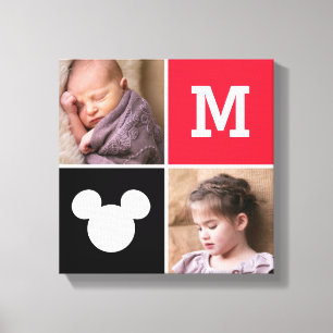 Mickey Mouse Custom Photos & Monogram Canvas Print