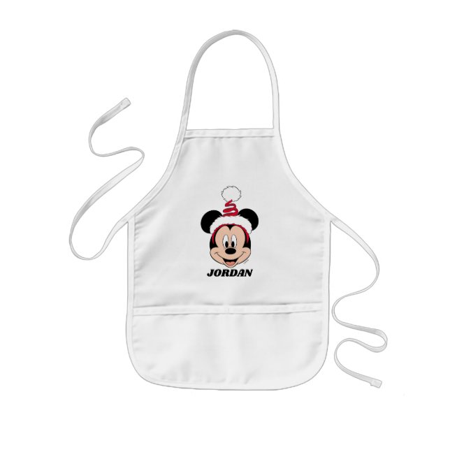 Mickey Mouse | Cute Christmas Hat Kids Apron (Front)